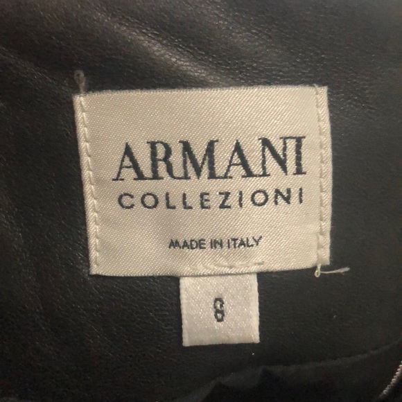 Vintage Armani Collezioni leather skirt sz 8 - Picture 2 of 4